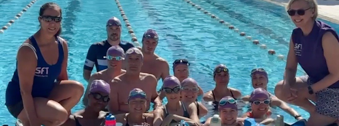 The Italy camp group at the poolside in Cesenatico